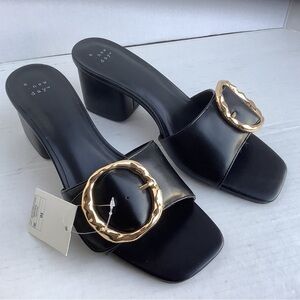 New with tag A New Day Black and Gold Women's mule Sandals